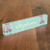 Porte-nom Pour Bureau July Birth Flower Personalized Name (Taille)