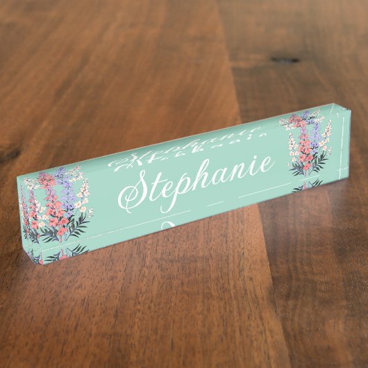 Porte-nom Pour Bureau July Birth Flower Personalized Name (Taille)