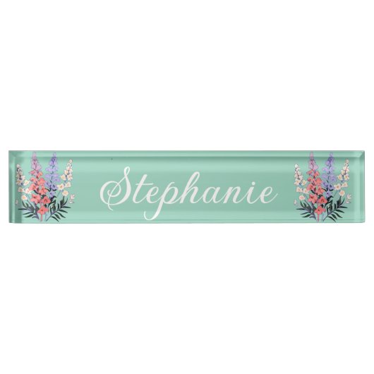 Porte-nom Pour Bureau July Birth Flower Personalized Name (Devant)