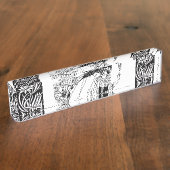 Porte-nom Pour Bureau Jupe Peacock Beardsley Art Nouveau (Taille)