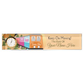 Porte-nom Pour Bureau Keep On Moving Unique Train Custom (Devant)