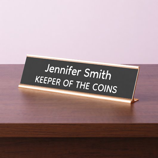 Porte-nom Pour Bureau Keeper of the Coins Personalized Name Plate
