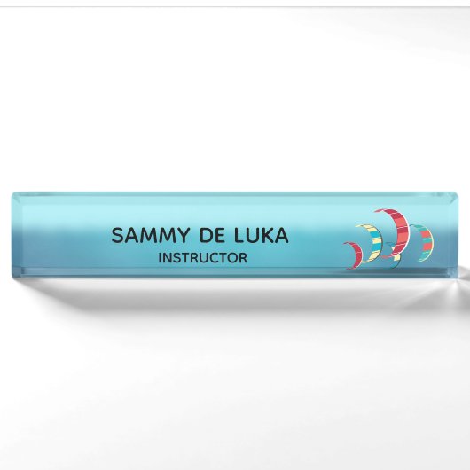 Porte-nom Pour Bureau Kite Surf (Devant)