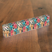 Porte-nom Pour Bureau La Crowd of cats (Taille)