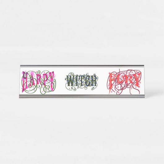 Porte-nom Pour Bureau La peur x 3 (Devant)