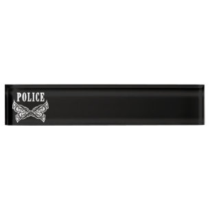 Porte-nom Pour Bureau La police tatoue