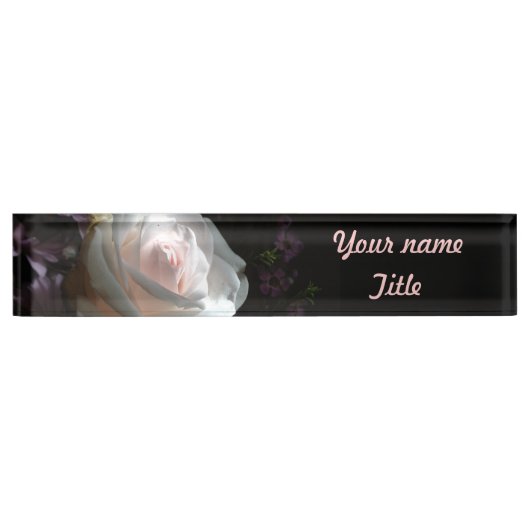 Porte-nom Pour Bureau La Rose Blanche (Devant)