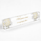Porte-nom Pour Bureau La Rose blanche_