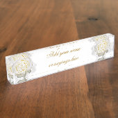 Porte-nom Pour Bureau La Rose blanche_ (Taille)