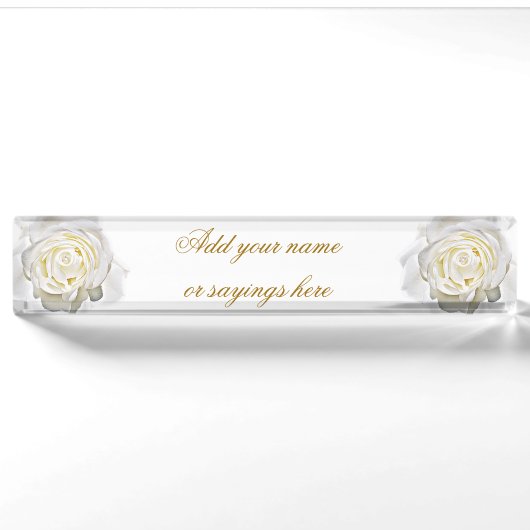 Porte-nom Pour Bureau La Rose blanche_ (Devant)
