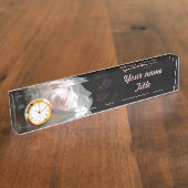 Porte-nom Pour Bureau La Rose Blanche (Taille)