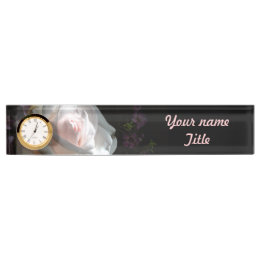 Porte-nom Pour Bureau La Rose Blanche
