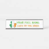 Porte-nom Pour Bureau La Saint-Patrick Drapeau Irlande Trèfle Nom Person (Devant)