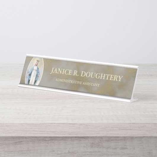 Porte-nom Pour Bureau La Sainte Vierge Marie (Devant)