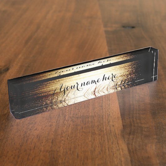 Porte-nom Pour Bureau Lac Sunset (Taille)