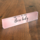 Porte-nom Pour Bureau Lady Boss Rose Épais (Taille)