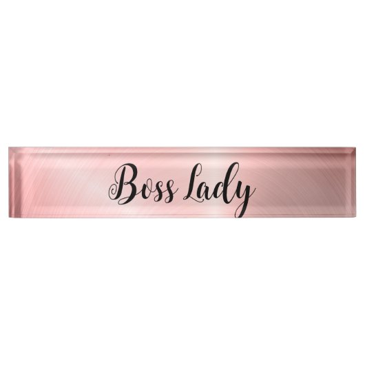 Porte-nom Pour Bureau Lady Boss Rose Épais (Devant)