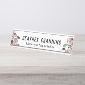 Porte-nom Pour Bureau Ladybugs & Daisies Bureau de l'enseignant (Devant)