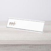 Porte-nom Pour Bureau Langue des signes (Devant)