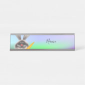 Porte-nom Pour Bureau Lapin avec carotte (Devant)