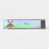 Porte-nom Pour Bureau Lapin avec carotte (Devant)