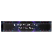 Porte-nom Pour Bureau L'aurore Borealis à la fractale de minuit (Devant)