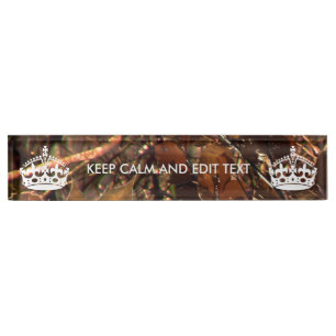 Porte-nom Pour Bureau L'automne profond de Camo en bois gardent le calme