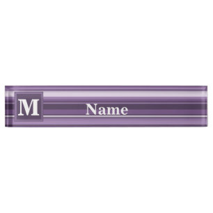 Porte-nom Pour Bureau Lavande monogramme
