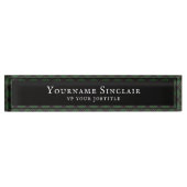 Porte-nom Pour Bureau Le Clan écossais Sinclair Tartan Plaid Motif (Devant)