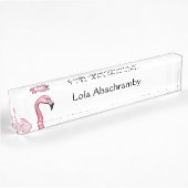 Porte-nom Pour Bureau Le Flamant rose