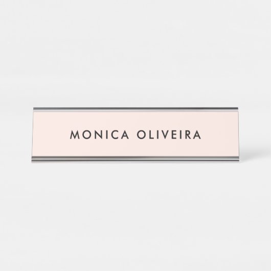 Porte-nom Pour Bureau Le professionnel simple rougissent rose (Devant)