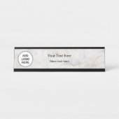 Porte-nom Pour Bureau Le regard de marbre chic ajoutent votre logo (Devant)