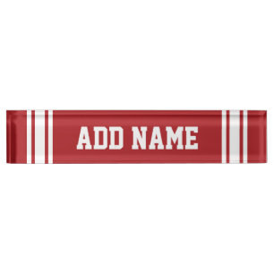 Porte-nom Pour Bureau Le rouge folâtre le Jersey avec votre nom et