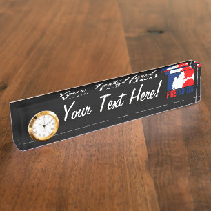 Porte-nom Pour Bureau Le style de ligue graphique des pompiers