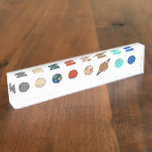 Porte-nom Pour Bureau Le système solaire (Taille)