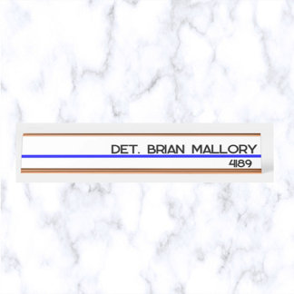 Porte-nom Pour Bureau Léger Ligne Bleue Modifiable Police Application