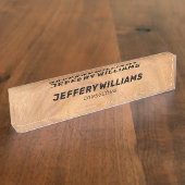 Porte-nom Pour Bureau Légère texture de bois brun (Taille)