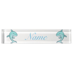 Porte-nom Pour Bureau Les dauphins bleus s'enlisent Thunder_Cove