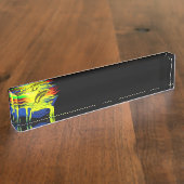 Porte-nom Pour Bureau Les dauphins sous le soleil avec la main (Taille)