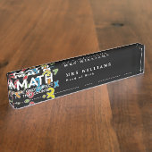 PORTE-NOM POUR BUREAU LES MATHS LA SEULE MATIÈRE QUI COMPTE (Taille)