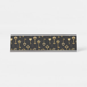 Porte-nom Pour Bureau Les Patters de Seamless avec Golden Keys