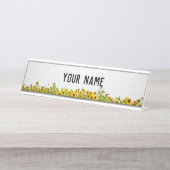 Porte-nom Pour Bureau Les tournesols dans un champ (Devant)