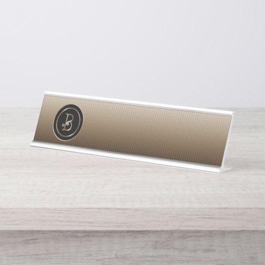 Porte-nom Pour Bureau "Lettre B" Monogramme (Devant)