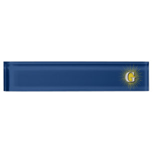 Porte-nom Pour Bureau Lettre G - symbole maçonnique