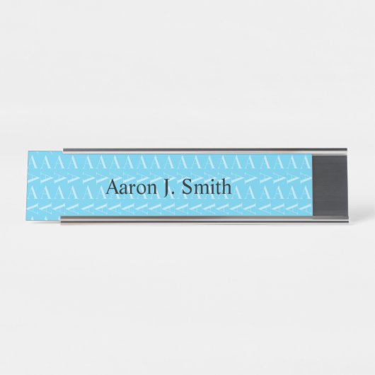 Porte-nom Pour Bureau Lettre initiale A, Aqua Blue (Devant)