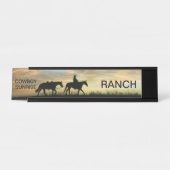PORTE-NOM POUR BUREAU LEVER DE SOLEIL DE COWBOY (Devant)