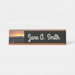 Porte-nom Pour Bureau Lever de soleil sur le paysage de St. George Utah