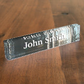 Porte-nom Pour Bureau Lever du soleil à travers Icicles hiver Photograph (Taille)