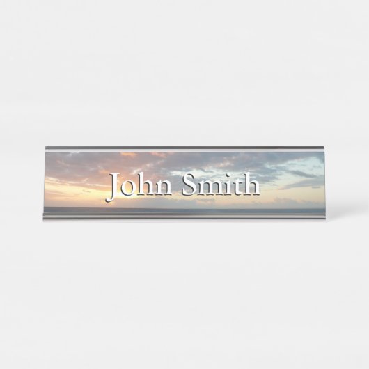 Porte-nom Pour Bureau Lever du soleil sur Sea I Pastel Seascape (Devant)