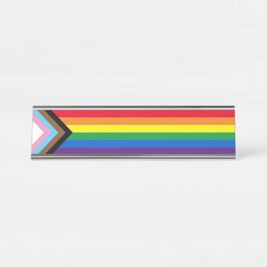 Porte-nom Pour Bureau Lgbtq arc-en-ciel diversité drapeau gay pride (Devant)